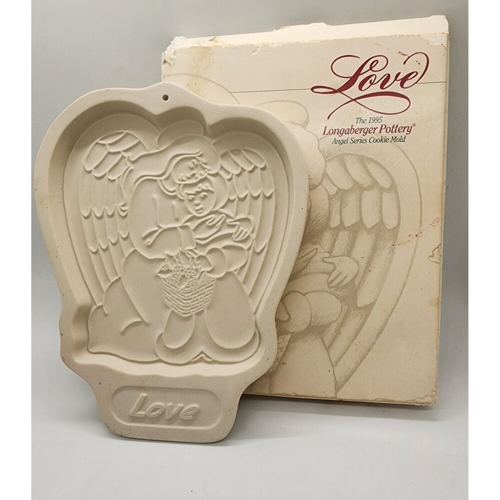 Longaberger Pottery 1995 Angel of LOVE - Cookie Mold Vintage Retired with box